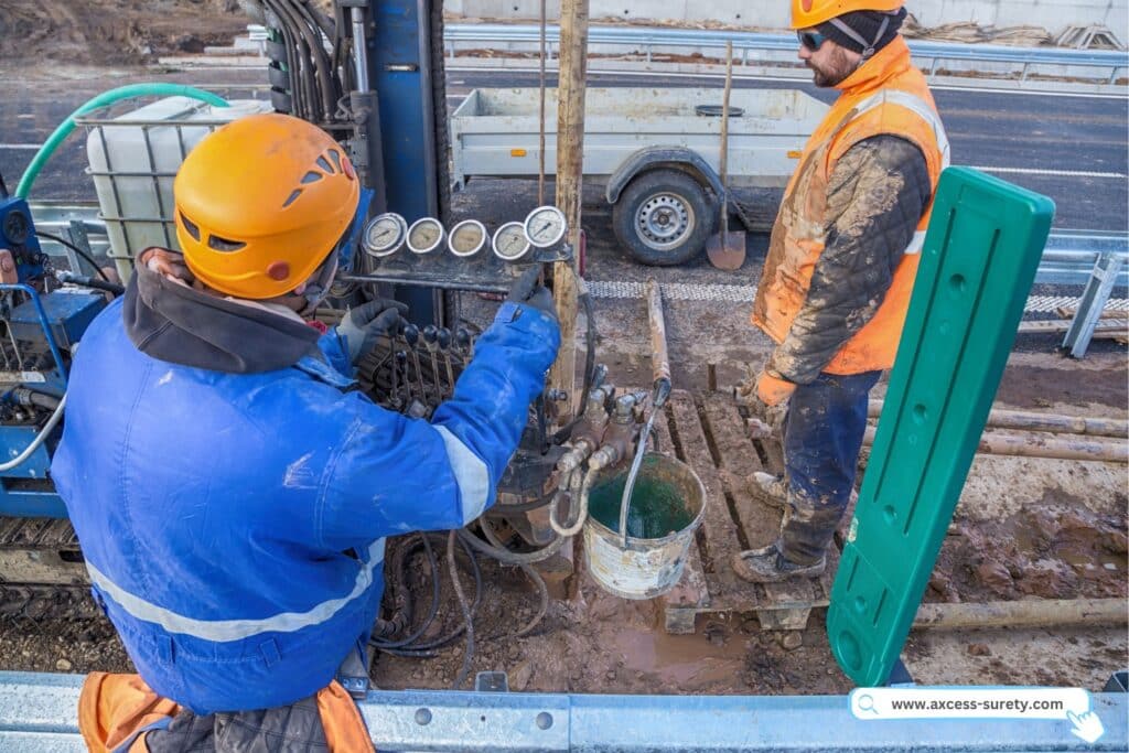 two drillers engaged in a drilling operation.