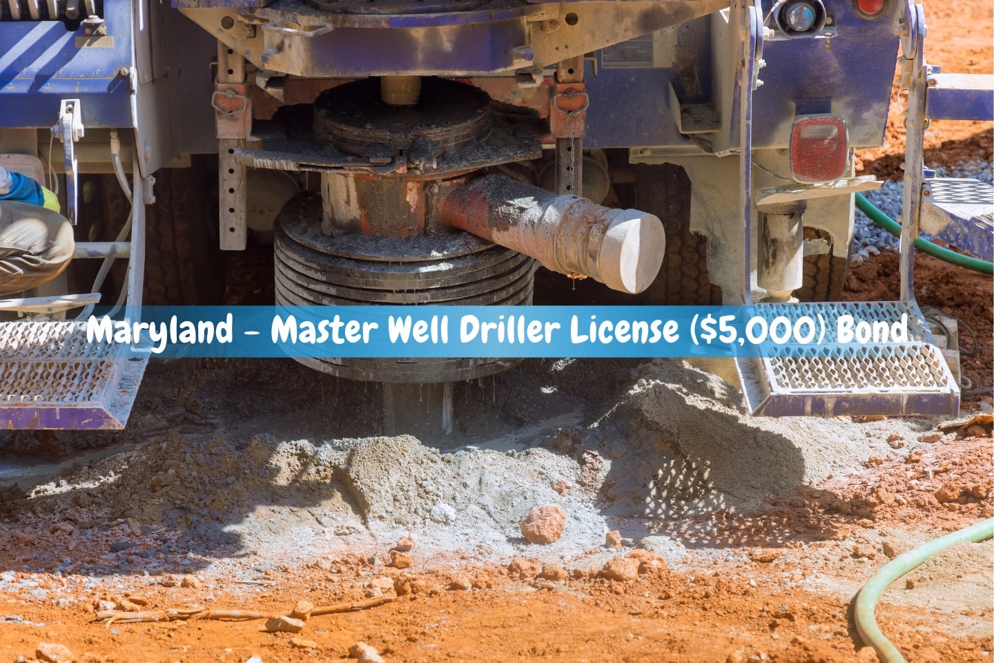 Maryland - Master Well Driller License ($5,000) Bond - Water extraction from a portable hydraulic water well drilling apparatus situated on a private parcel of land.
