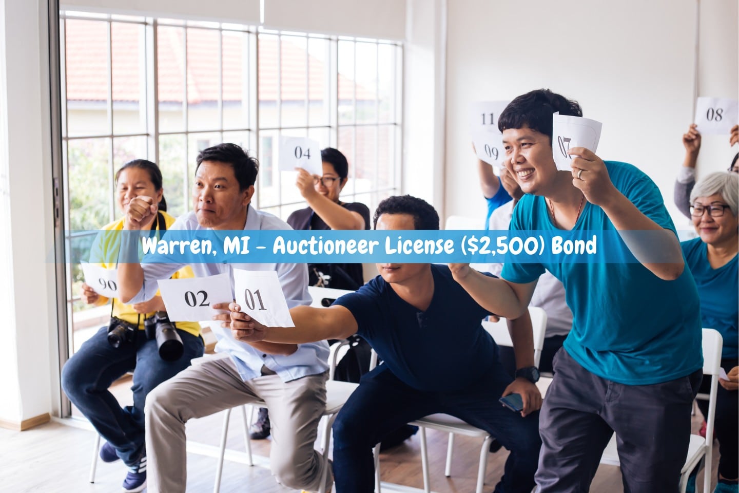 Warren, MI - Auctioneer License ($2,500) Bond - A group of individuals participating in a public auction bid sale.