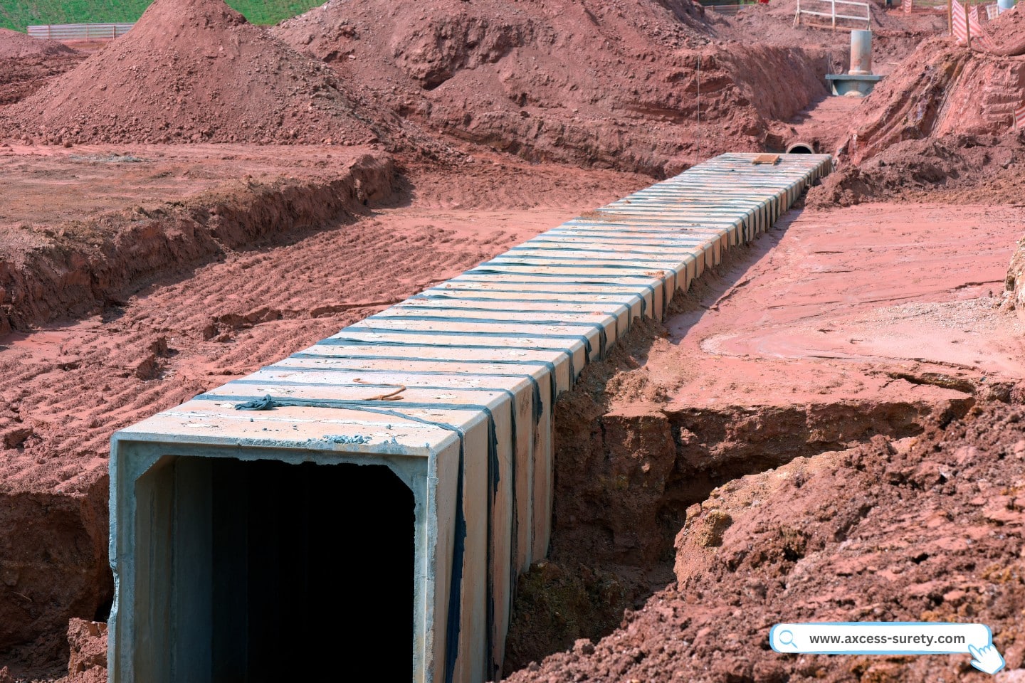Stormwater drain channel is currently under construction.