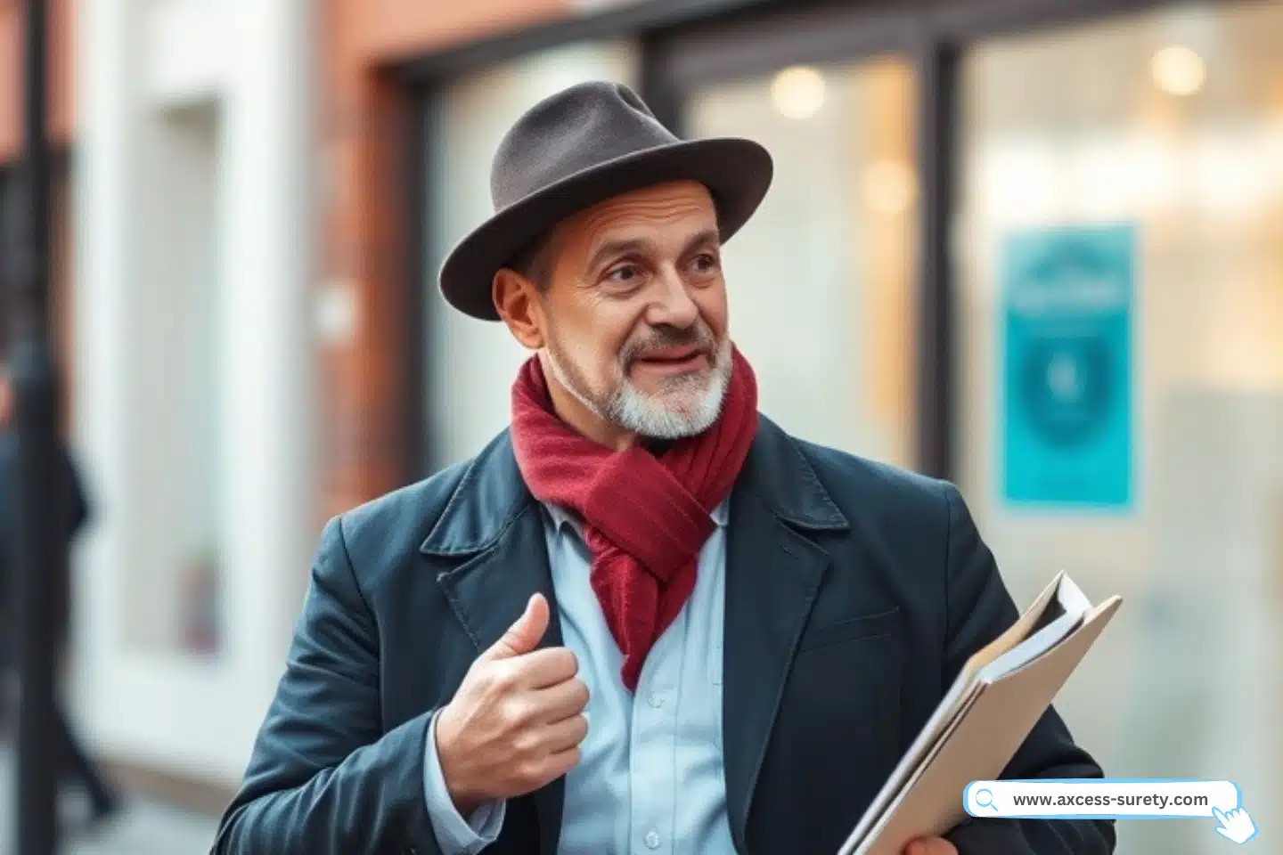 An old Solicitor or Canvasser guy in downtown area doing his job.