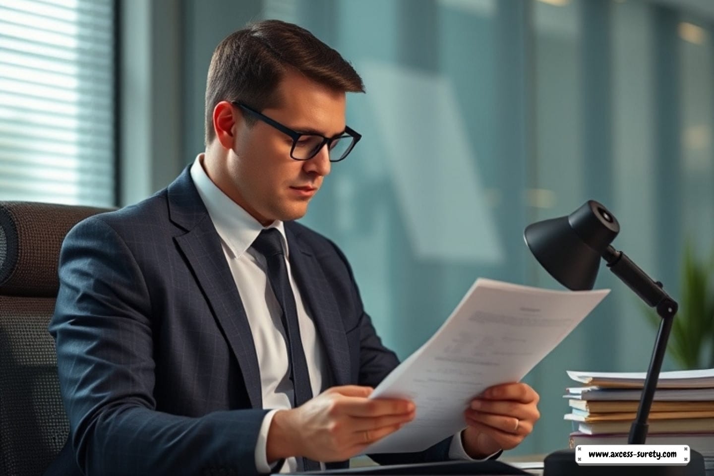 A collection agency agent reviewing a debt collected in a document.