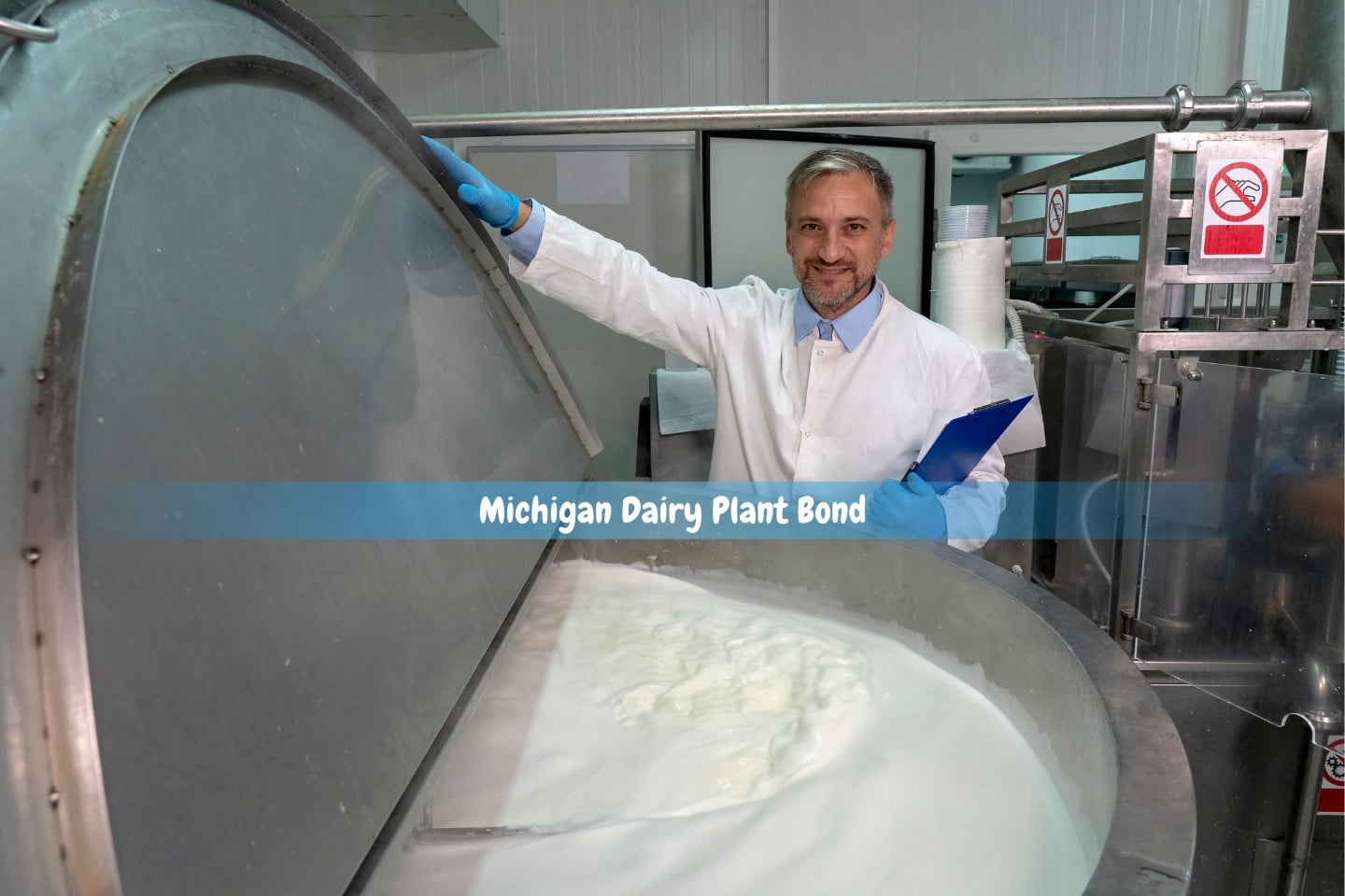 Michigan Dairy Plant Bond - A food technologist at dairy plants inspects the pasteurization process of milk.