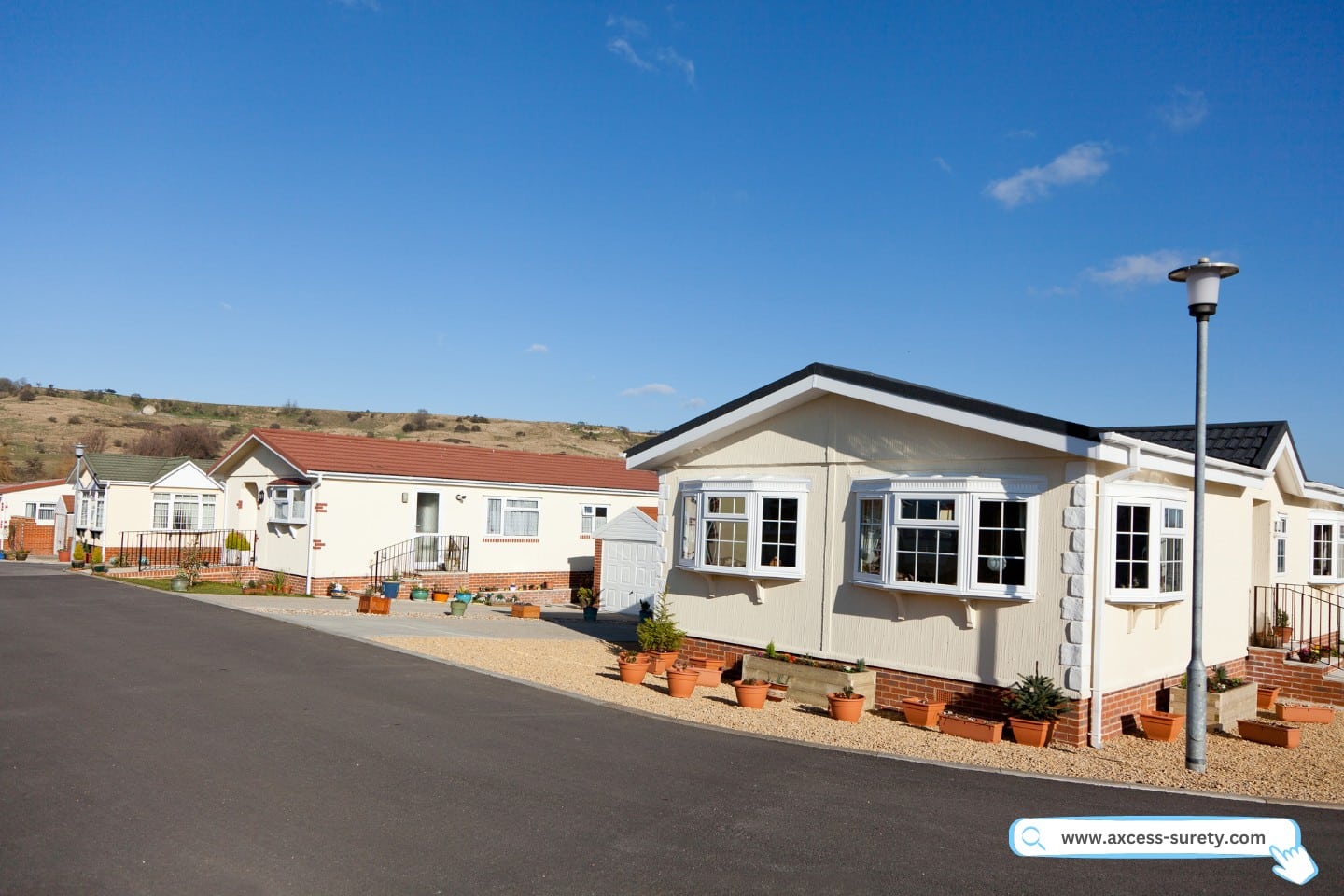 A housing for manufactured homes in a campground.