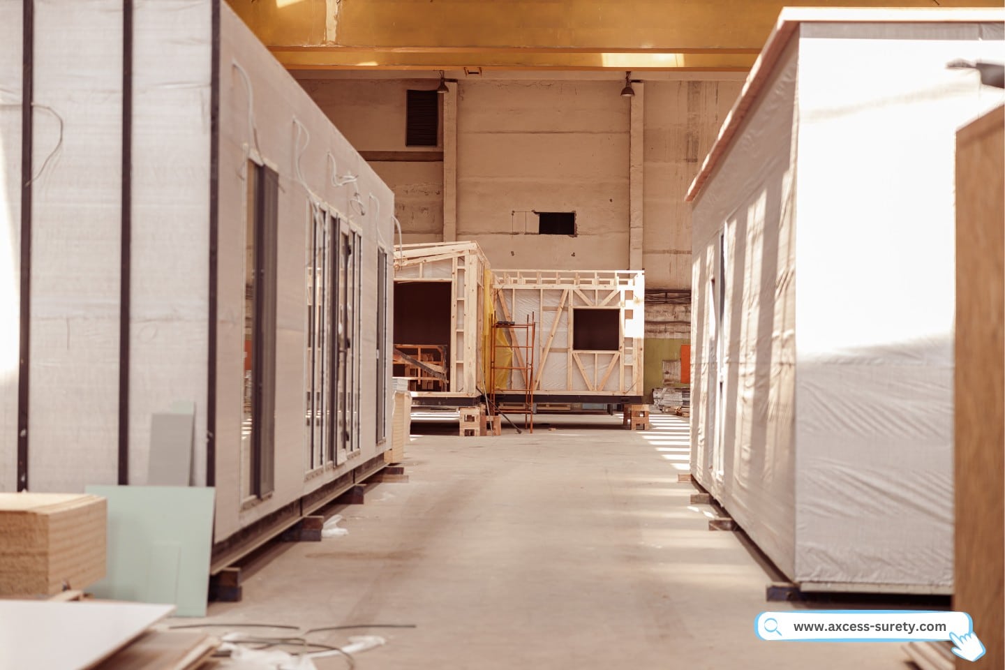 Prefabricated container homes in a structure that is still being built.