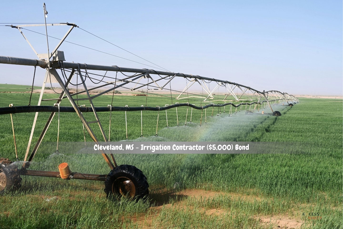 Cleveland, MS - Irrigation Contractor ($5,000) Bond - A desert agricultural irrigation field.