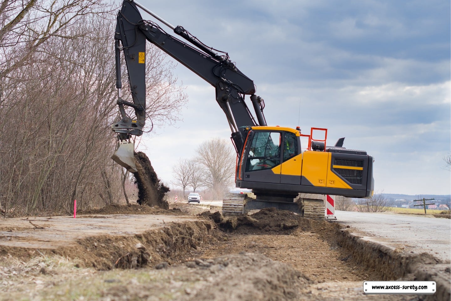 building of roads. On a road, the earth moves.