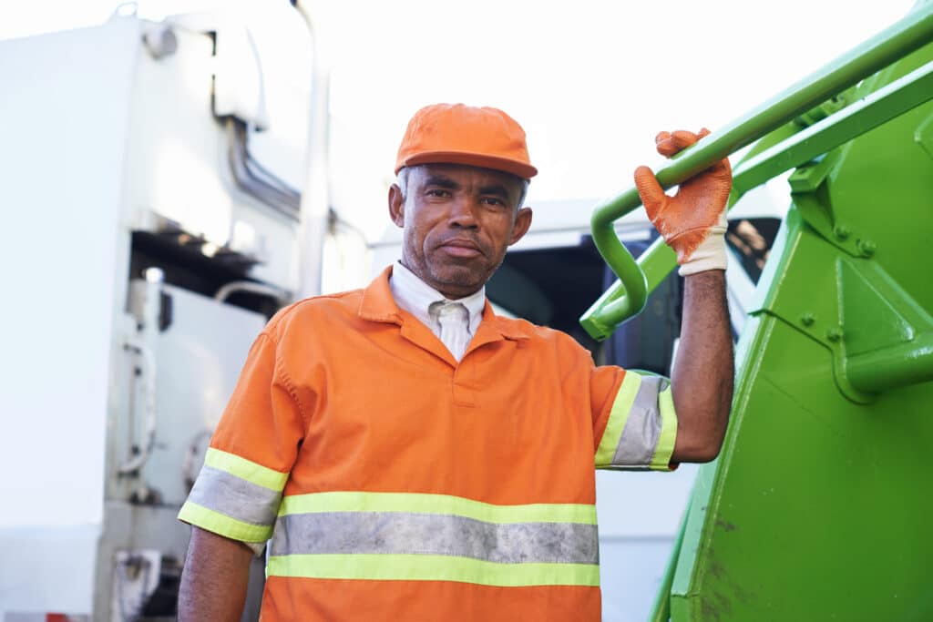 Hes keeping our streets clean. Cropped shot of a male worker on garbage day