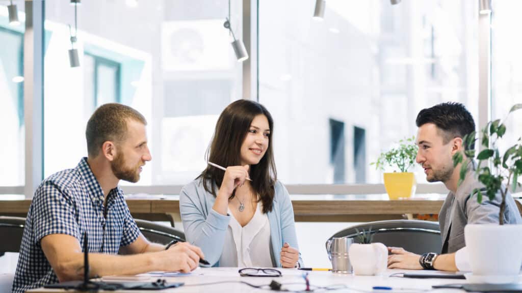 man-woman-listening-colleague