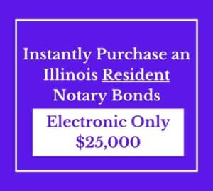 Instant purchase button for resident Illinois Notary Bonds, electronic license.