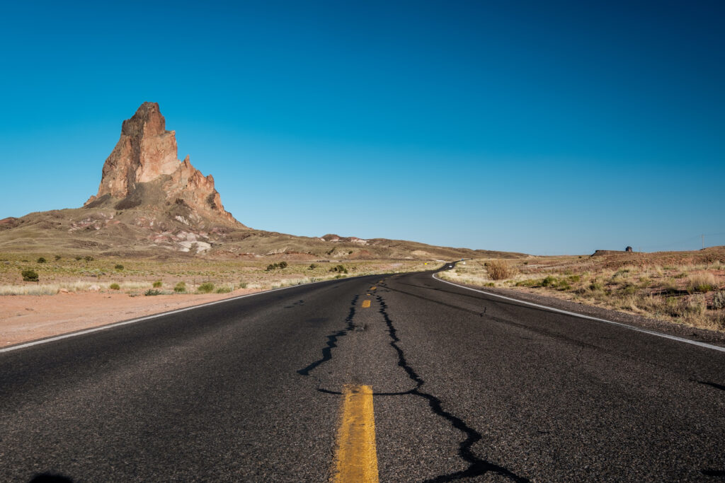 Empty scenic highway in Arizona, USA
