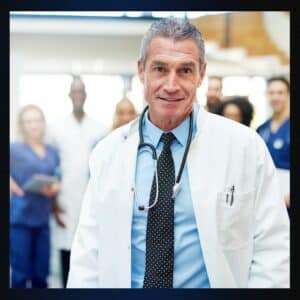 An image of doctors and nurses.