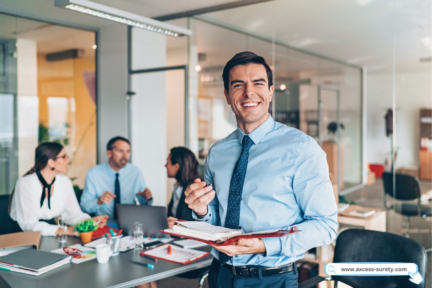 A Business Services Team Concept. Smiling business team manager.