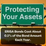 An image of a road sign that says, "Protecting Your Assets." Text underneath shows the average cost of an ERISA Bond.
