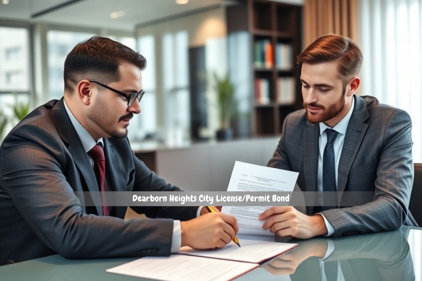 Dearborn Heights City License/Permit Bond - Signing of contract by a client and agent.