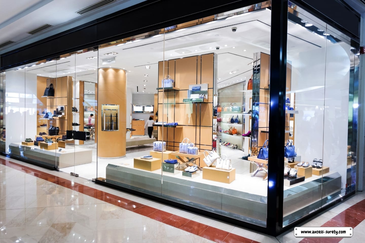 A retail fashion store and showroom for handbags.