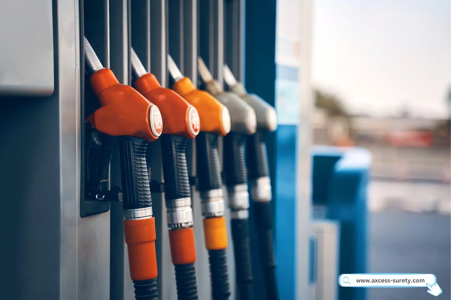 fuel dispenser with color. A fuel pump service station.