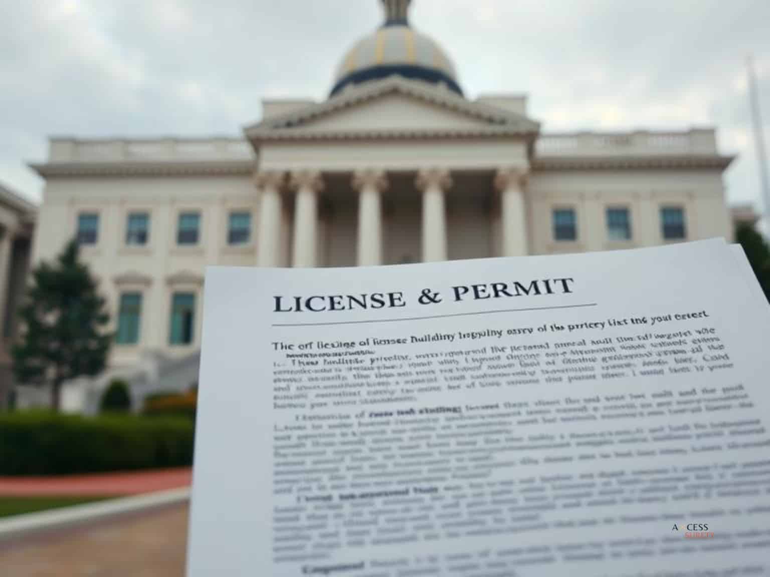 Webb City License/Permit Bond - A document of license and permit and government building.