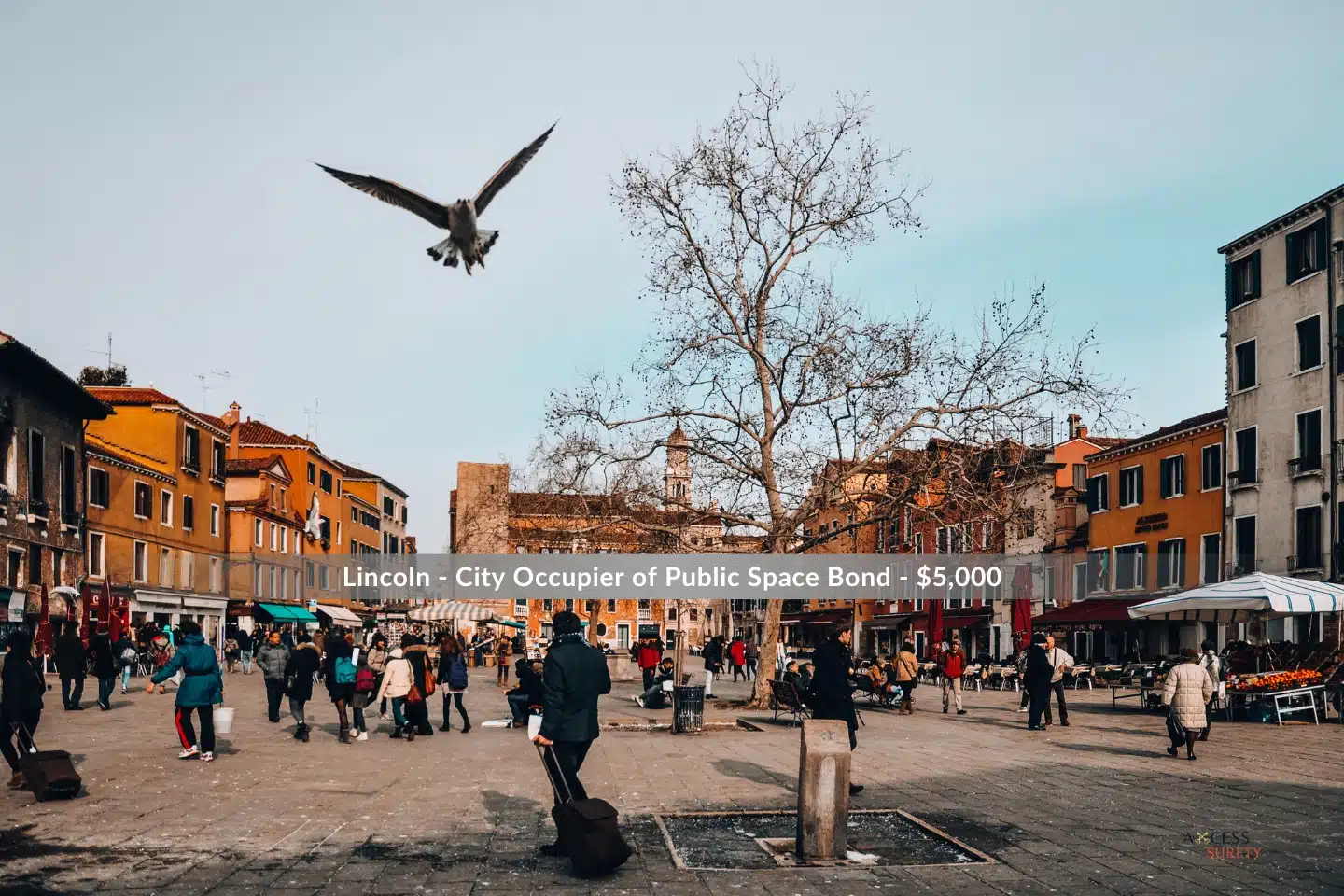 Lincoln - City Occupier of Public Space Bond - $5,000 - People in a public square throughout the day.