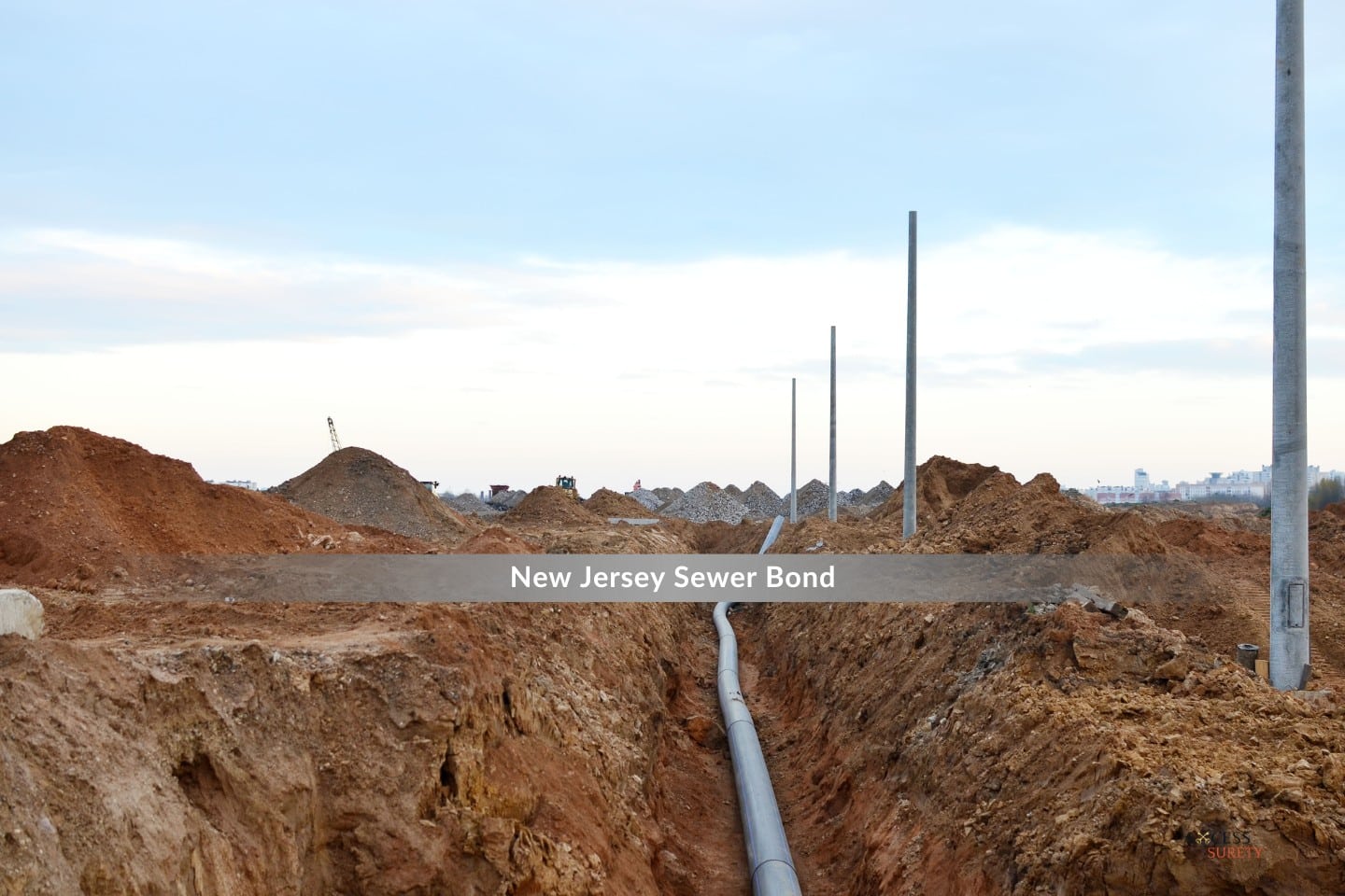 New Jersey Sewer Bond - installing storm sewer pipes underground.  Water main installation.  sanitary sewer.