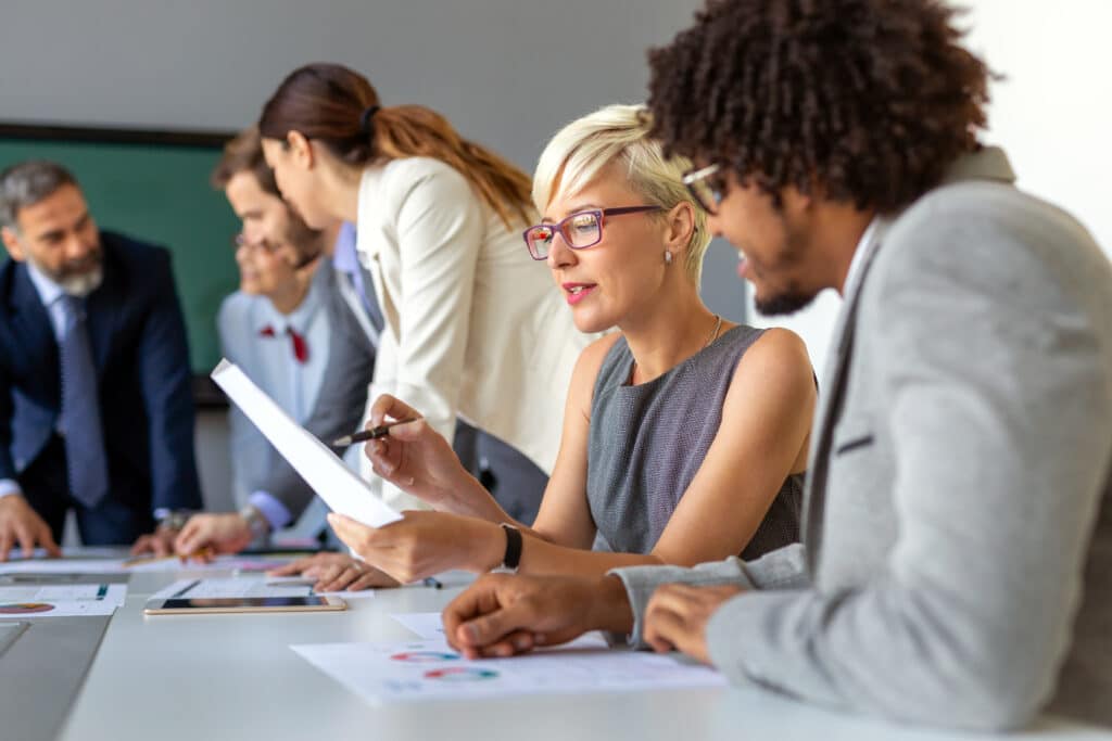 Corporate business team and managers in a meeting in office