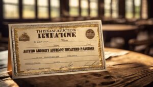 Digital image of a Texas Auction License.