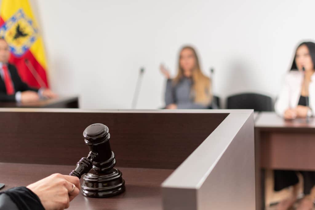 A closeup shot of a lawyer who made his decision in the court